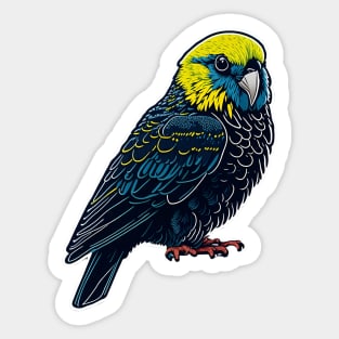 vintage black budgie vector sticker Sticker